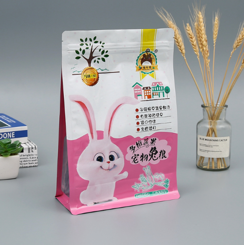 鋁箔兔糧自立自封定制 彩印寵物食品八邊